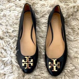 Tory Burch Black Leather Flats